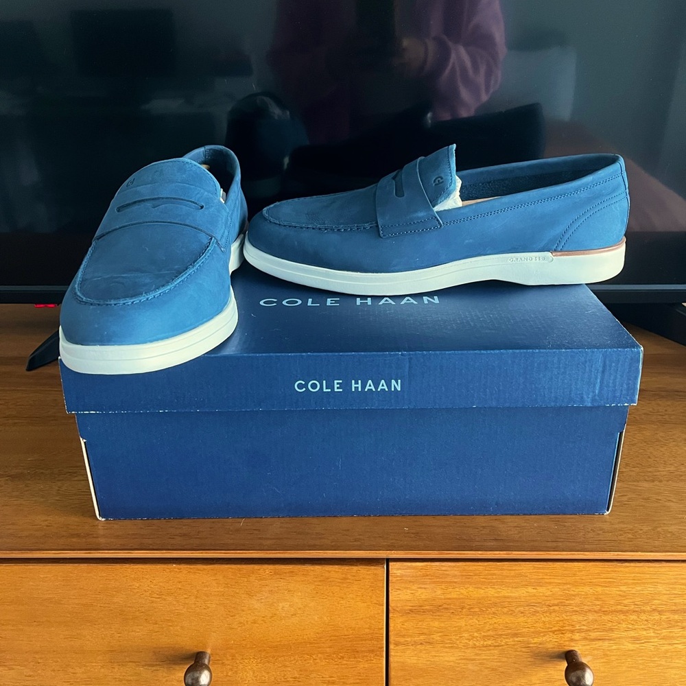Cole Haan Penny Loafers in Navy